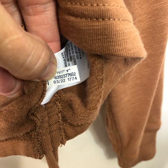 American Eagle Sweatshirt Tan Camel Crew Neck Pullover Cinch Sides Small - Picture 7 of 8
